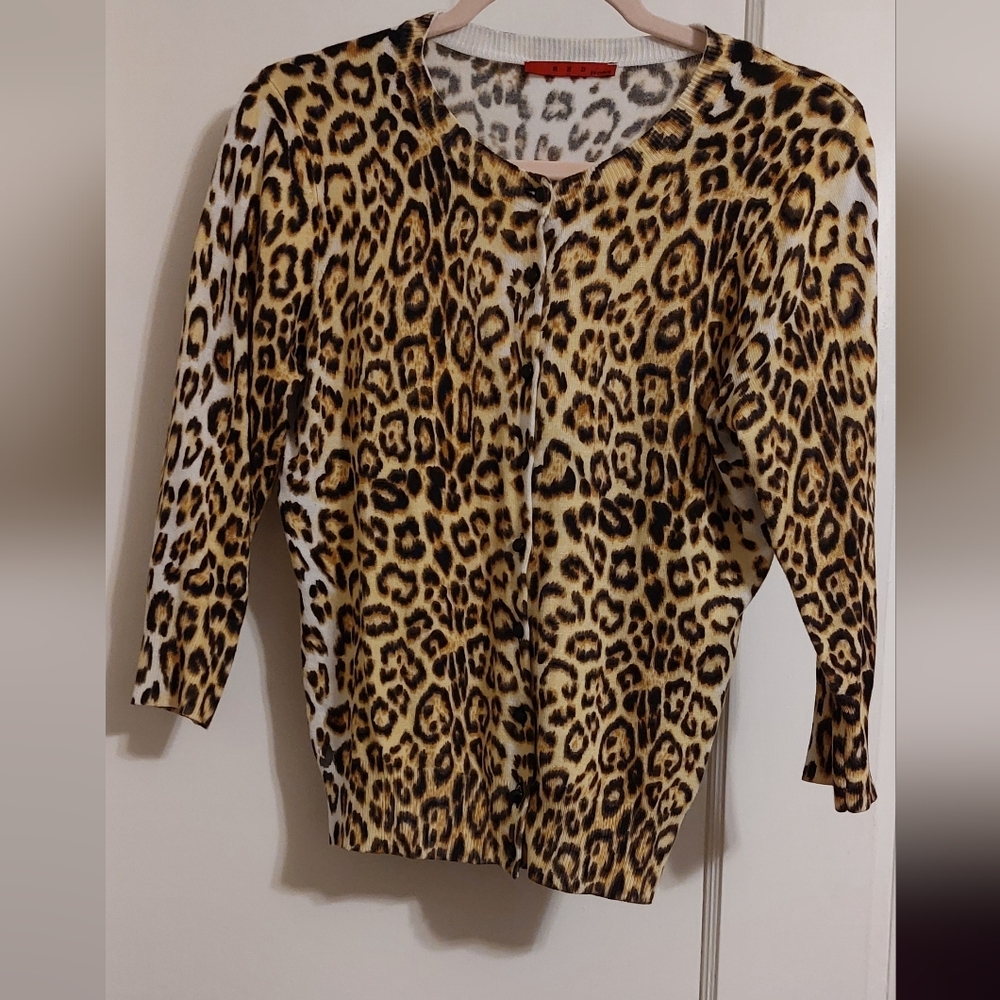 Red By Cyrus Leopard Cardigan